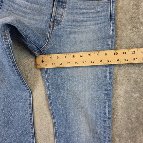 Levis Wedgie Straight Jeans Womens 25 Blue Denim High Rise Button Fly Premium - Picture 7 of 15